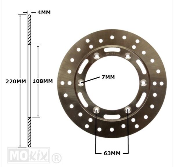 Remschijf Rieju RR/Spike Voor 220x108x4 IGM
