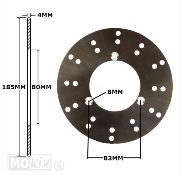 Remschijf Rieju RR/Spike Achter 185x80x4 IGM