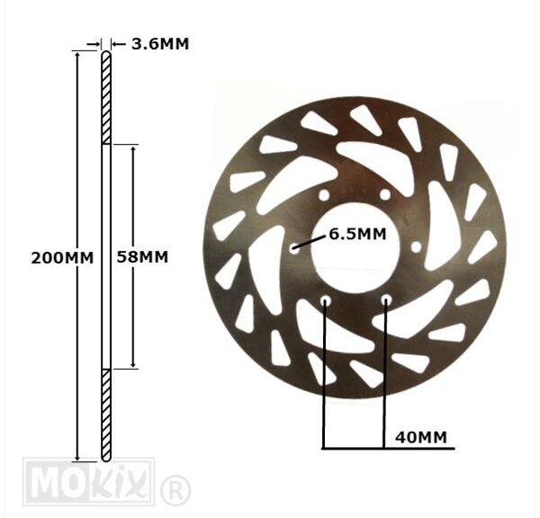 Remschijf Rieju SMX/RRX 50 Achter 200x58x3.6 IGM