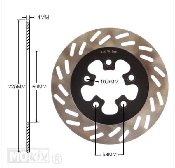 Remschijf SYM SYMPHONY/JET4 PEU Tweet 225x60x4 IGM