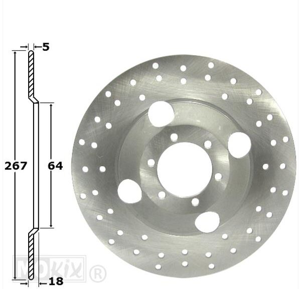 Remschijf Yamaha SR 250 Voor 267x64x5 IGM