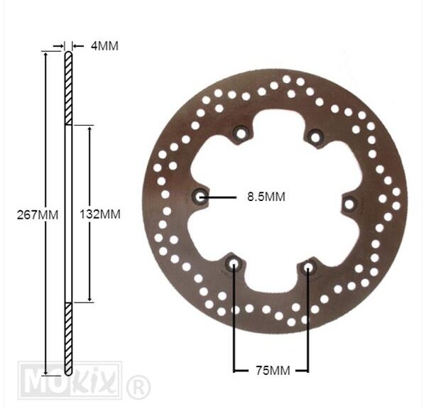 Remschijf Yamaha T-MAX 500 Voor 267x132.0x4.0 IGM