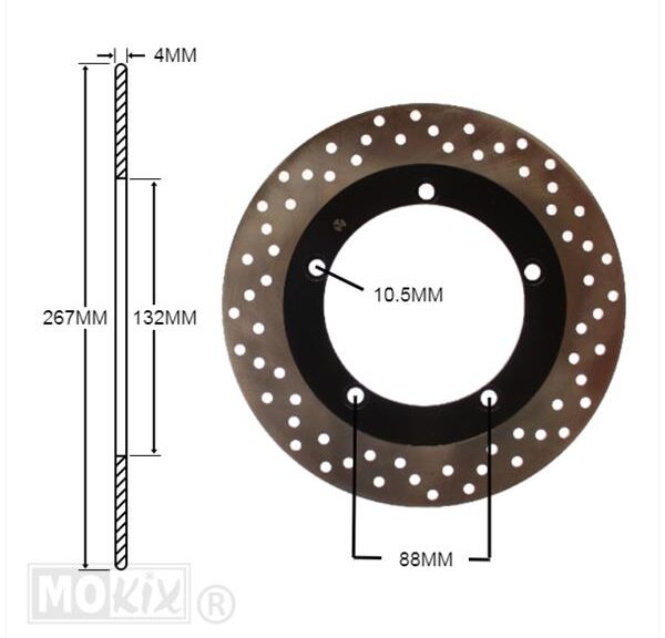 Remschijf YA X-MAX 125/250/400 Voor 267x132x4 IGM