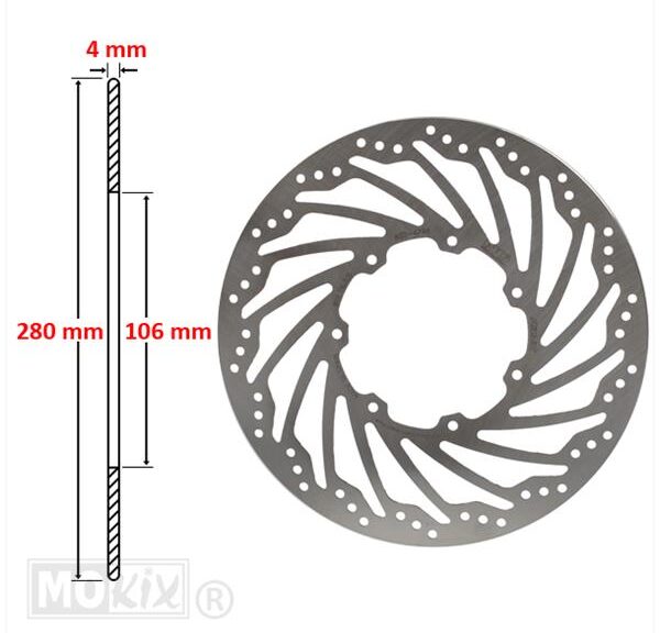 Remschijf Rieju RS2 50 Voor 280x106x4 IGM