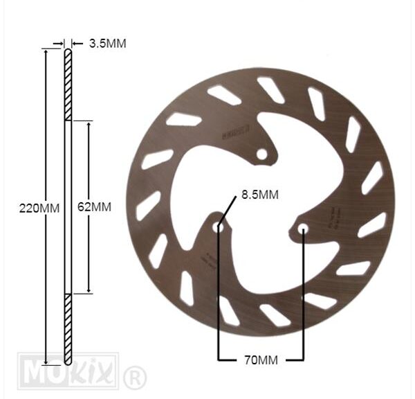 Remschijf Rieju RS3 50-125 Achter 220x62x3.5 IGM