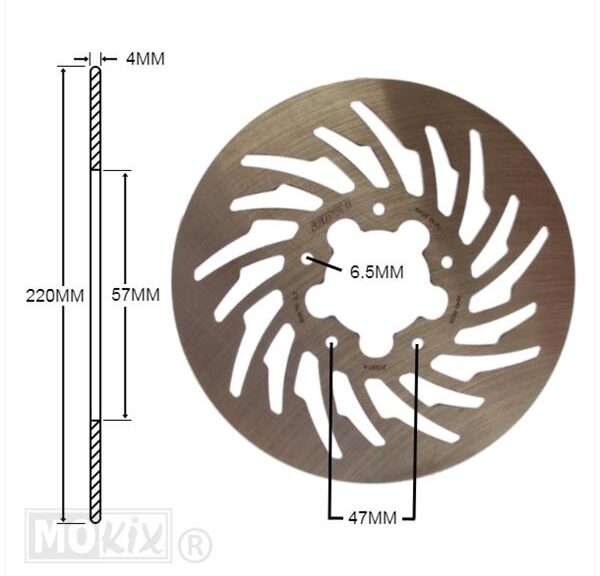 Remschijf Rieju RS2/DERBI GPR Achter 220x57x4 IGM