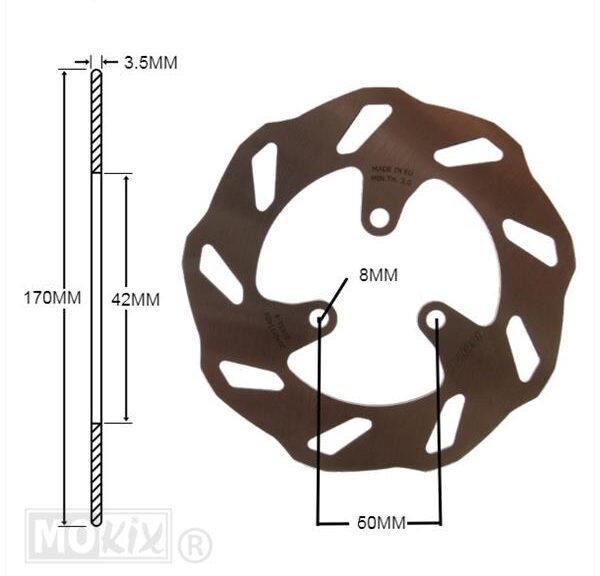 Bremsscheibe Peugeot Kisbee/Ludix vorne 170x42x3.5 IGM
