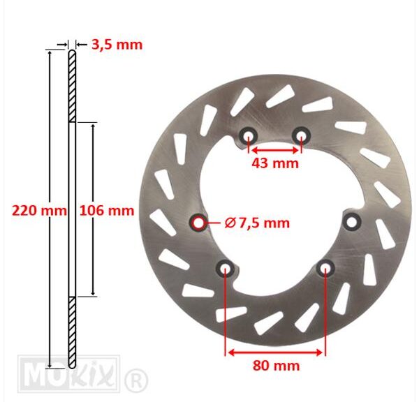 Remschijf Rieju MRT 2006 Voor 220x106x3.5 IGM