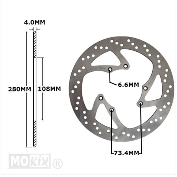 Remschijf Rieju RS3 50-125 Voor 280x108x4.0 IGM