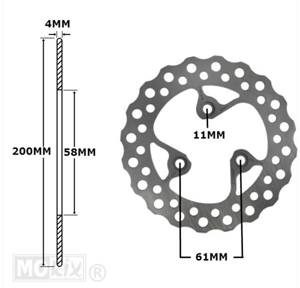 Brake disc Kymco Agility 09-"12 Front 200x58x4 IGM"