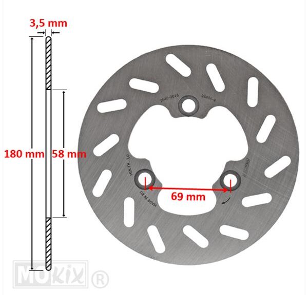 Remschijf Rieju MRT 2006 Achter 180x58x3.5 IGM