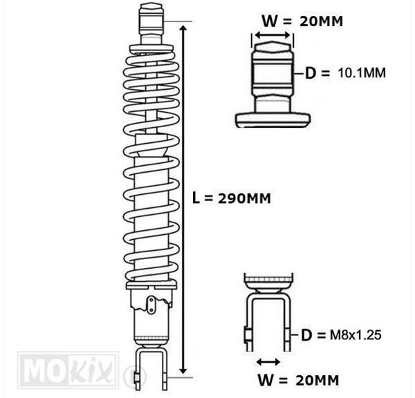 Schokbreker Aprilia Rally LC 95-03  Zwart Forsa
