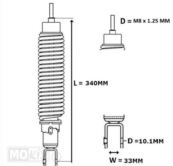 Schokbreker Piaggio ZIP 00-04 Zwart Forsa