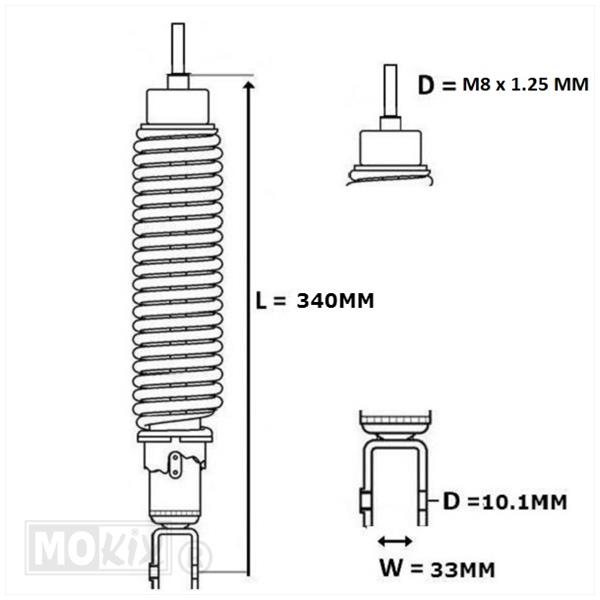 Schokbreker Piaggio ZIP 00-04 Zwart Forsa