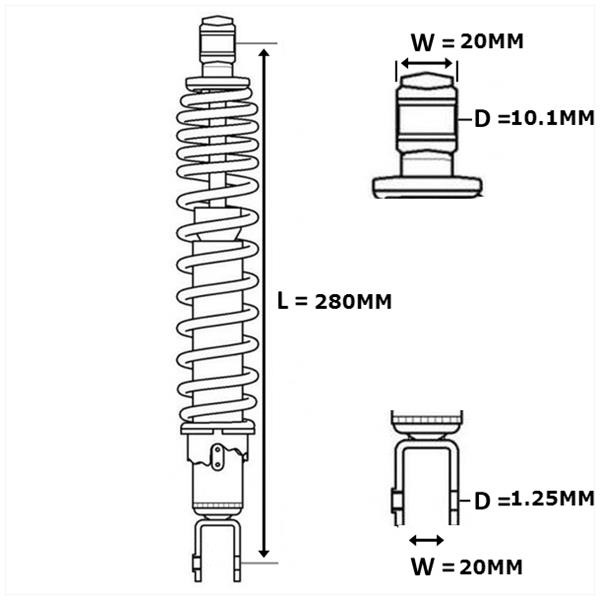 Schokbreker Yamaha NEO'S 97-06 50/100 Zwart Forsa