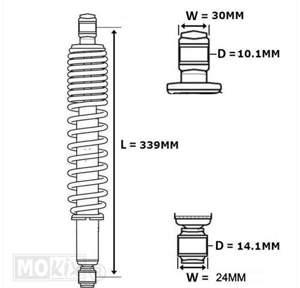 Schokbreker PIA Beverly/RST 01-10 125 Zwart Forsa