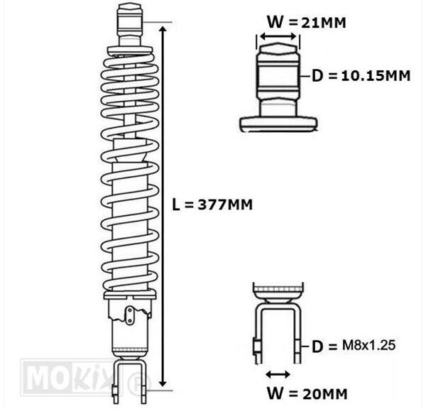 Schokbreker Honda SH 13 125/150 Zwart Forsa