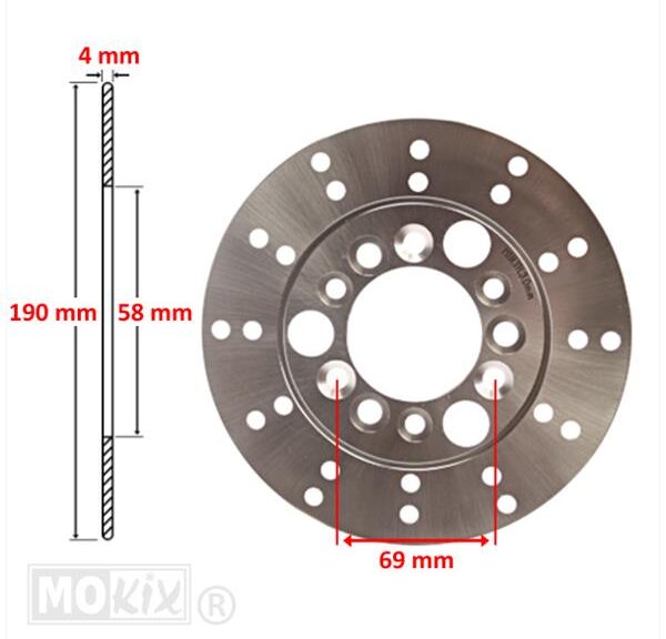 Remschijf YA/PIA/Malaguti Inox Voor 190x58x4 IGM