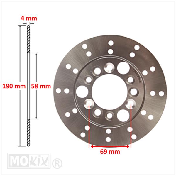 Remschijf YA/PIA/Malaguti Inox Voor 190x58x4 IGM
