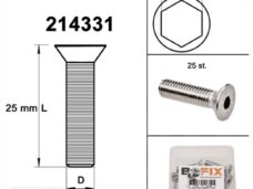 Verzonken Bout Inbus M6x25 RVS (25)
