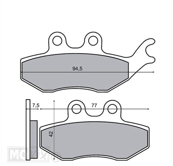 Remblokset RMS (Rieju RS2/NKD) Voor CE
