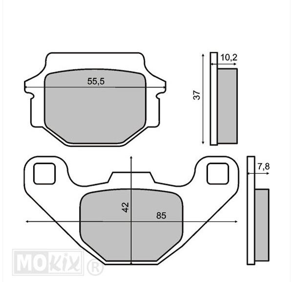 Remblokset RMS (Malaguti F10/PEUGEOT Squab/SV) CE