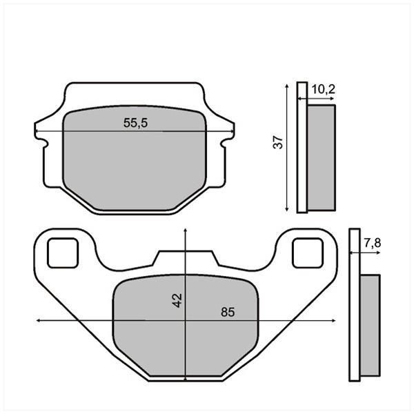 Remblokset RMS (Malaguti F10/PEUGEOT Squab/SV) CE
