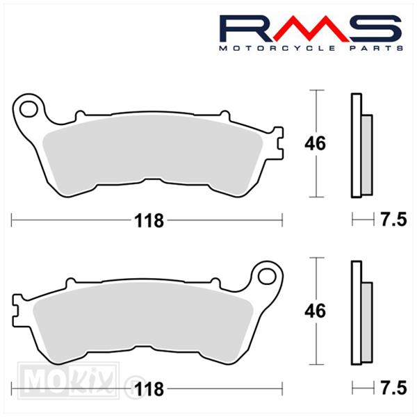 Remblokset RMS (Honda SH 125cc) Voor
