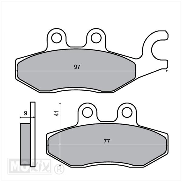 Remblokset RMS (Piaggio FLY 4T 100cc) CE