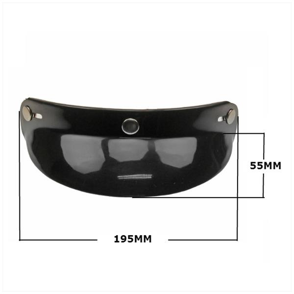 Helm Klep LE Mans/Custom 195mm Zwart MKX - Afbeelding 2