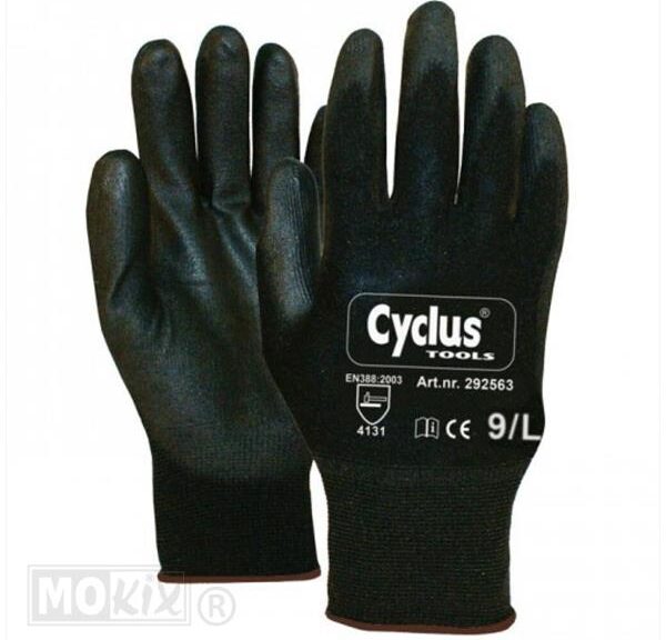 Montagehandschoenen Nylon Zwart/Bruin Maat L (12) - Cyclus