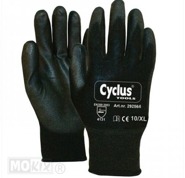 Montagehandschoenen Nylon Zwart/Zwart Maat XL (12) - Cyclus