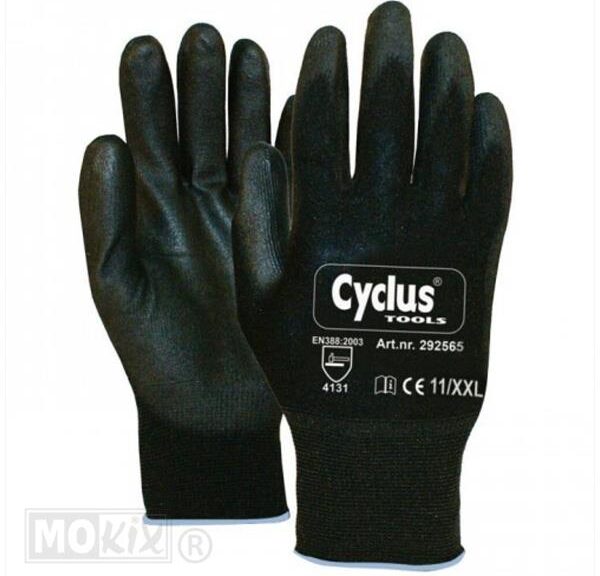 Montagehandschoenen Nylon Zwart/GR Maat XXL (12) - Cyclus