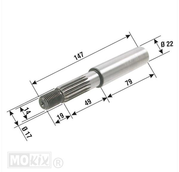 Achteras Minarelli Horizontaal/Verticaal ST - Supertec