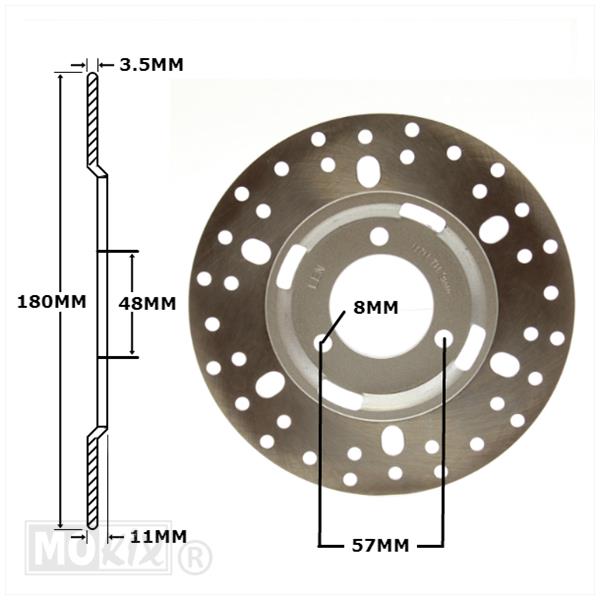 Remschijf China JET TEN 180x48.5x4 Inox