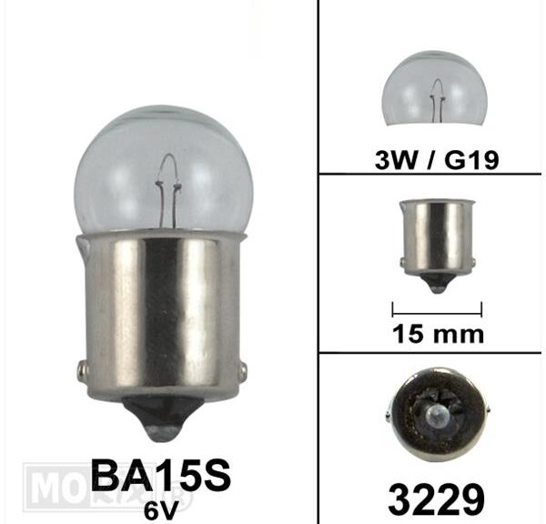 Lamp BA15S  6V  3W G19 (1)