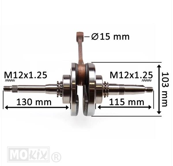 Krukas GY6 China 4T 125cc (17 Tanden)