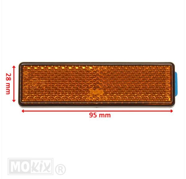 Reflector Rechthoek 95x28 Oranje Plak CE