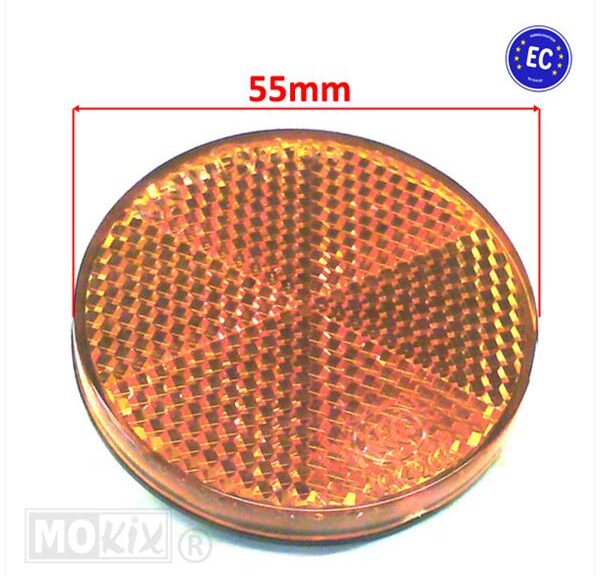 Reflector Rond 55mm Oranje Klik CE (Peugeot)