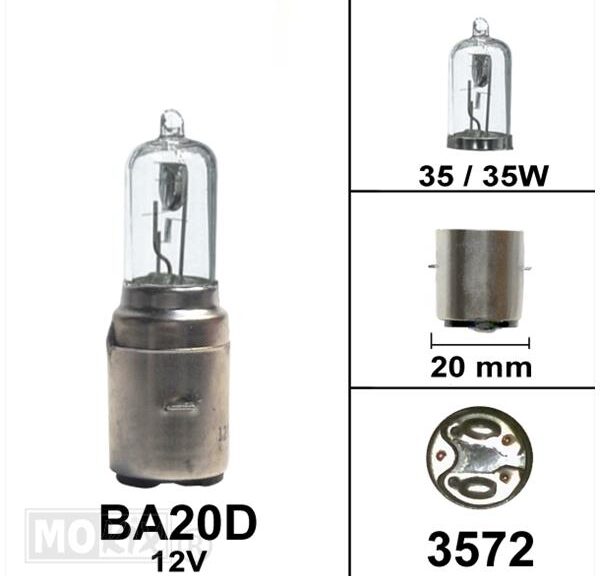 Lamp BA20D 12V 35/35W Halogeen (1) - Bollard