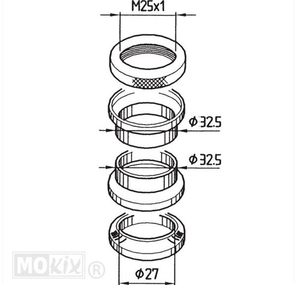 Balhoofdset Yamaha NEO'S/Aerox Ot  27mm - Supertec