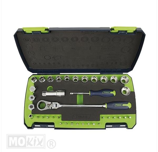 Dopsleutelset Kukko Gotrough 3/8 (38 Dlg) Tirax