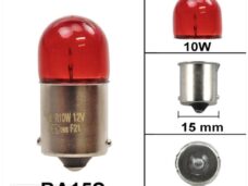Lamp BA15S 12V 10W Rood (1)