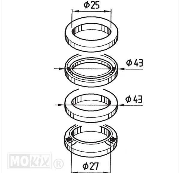 Balhoofdset Yamaha NEO'S/BW'S>94/F10/YESTERDAY - Supertec