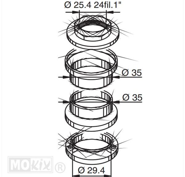 Balhoofdset Malaguti F12/F15 Supertec