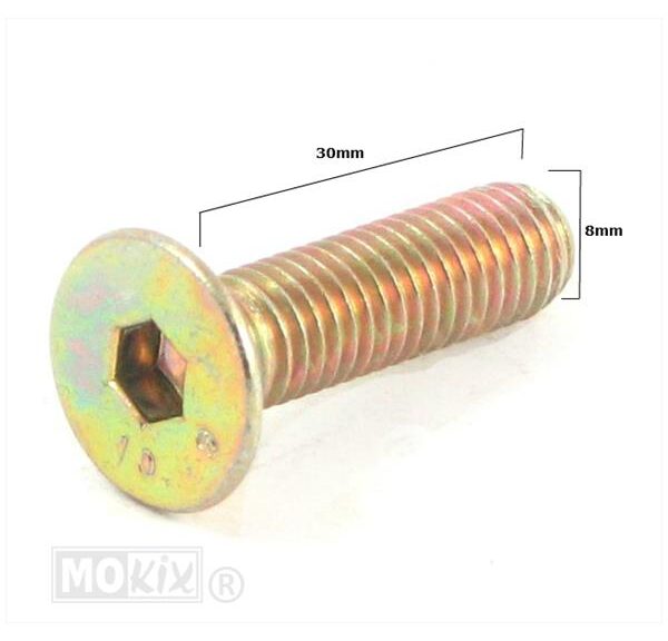 Remschijf Verzonken-Bout M8x30mm Blank - Supertec