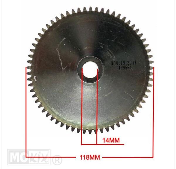Half Poelie/Starterkrans Piaggio 2T/4T NT>98 ORG"