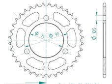 Achtertandwiel Honda MT/MB (420) 70mm 3g 36t - Esjot