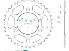 Achtertandwiel Honda MT/MB (420) 70mm 3g 38t - Esjot