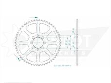 Achtertandwiel SUZ TSX/Kawas AR50(420)52mm 8g 54t - Esjot